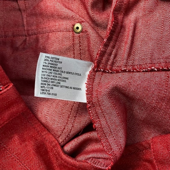 Worthington Red Denim Pencil Skirt 8P - Picture 4 of 5